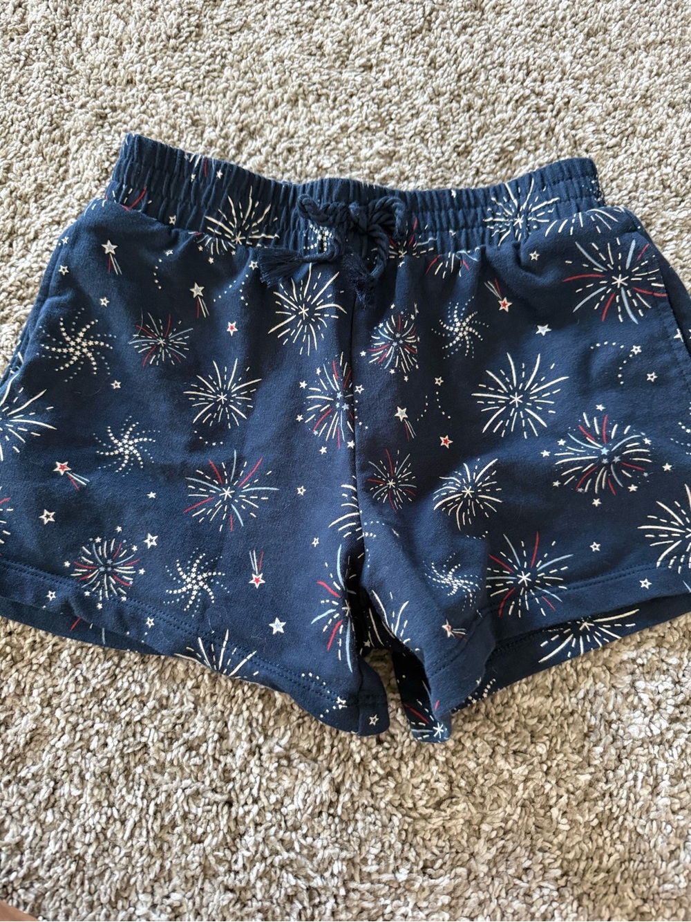 Kids Navy Firework Print Shorts